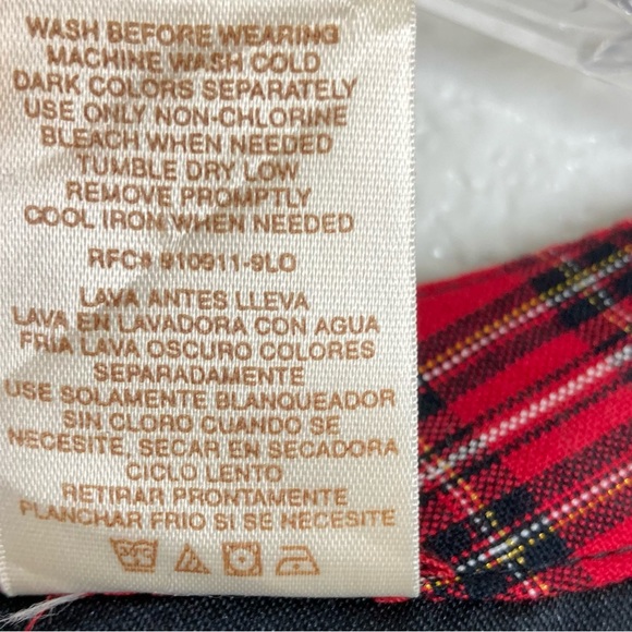 Bobbie Brooks Dress Vintage Large Embroidered Sleeveless Red Black - Picture 11 of 11